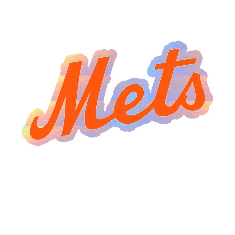 New York Mets - Orange Mets - Holographic Vinyl Sticker - Custom Size