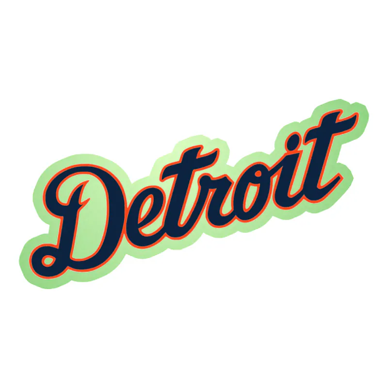 Detroit Tigers - Detroit - Glow in the Dark Vinyl Sticker - Custom Size