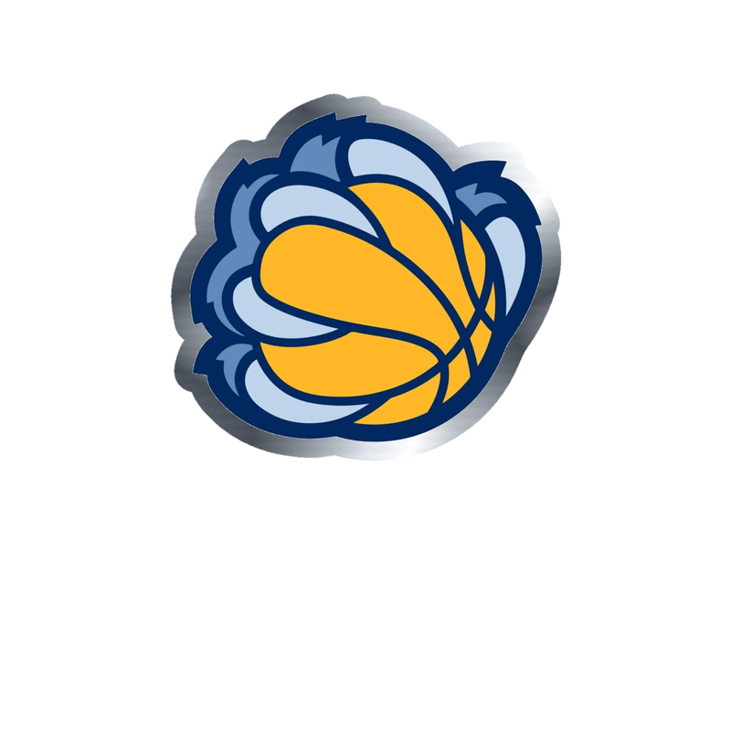 Memphis Grizzlies - Image 7 - Silver Chrome Vinyl Sticker - Custom Size