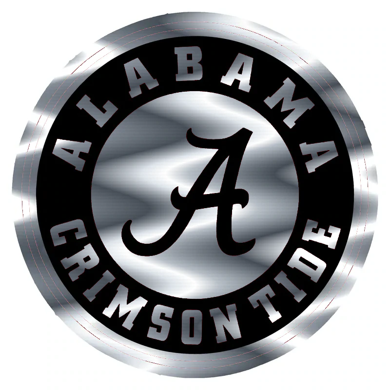 Alabama Crimson Tide - Image 21 - Silver Chrome Vinyl Decal - Custom Size