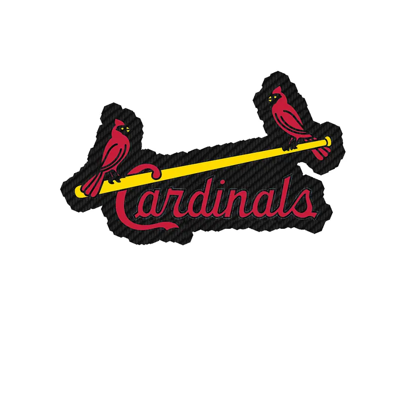 St. Louis Cardinals - 2 Birds With Cardinals - Carbon Fiber Vinyl Sticker - Custom Size