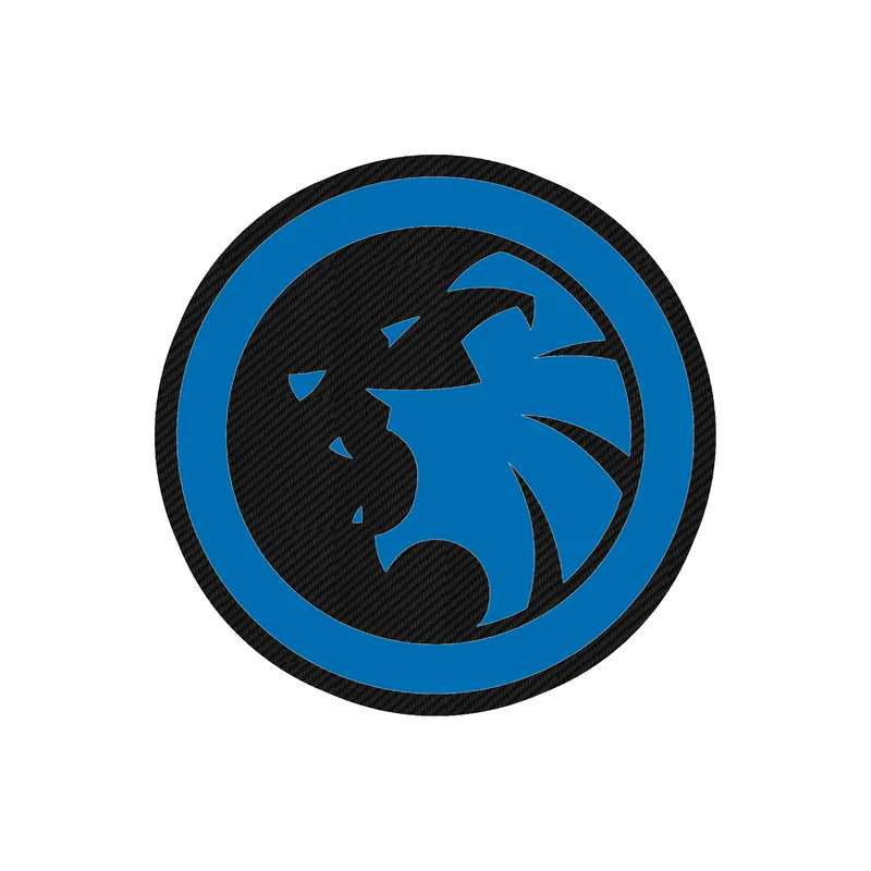 Detroit Lions - Circle With Lion In Middle - Carbon Fiber Vinyl Sticker - Custom Size