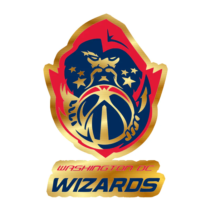 Washington Wizards - Image 5 - Gold Chrome Vinyl Sticker - Custom Size