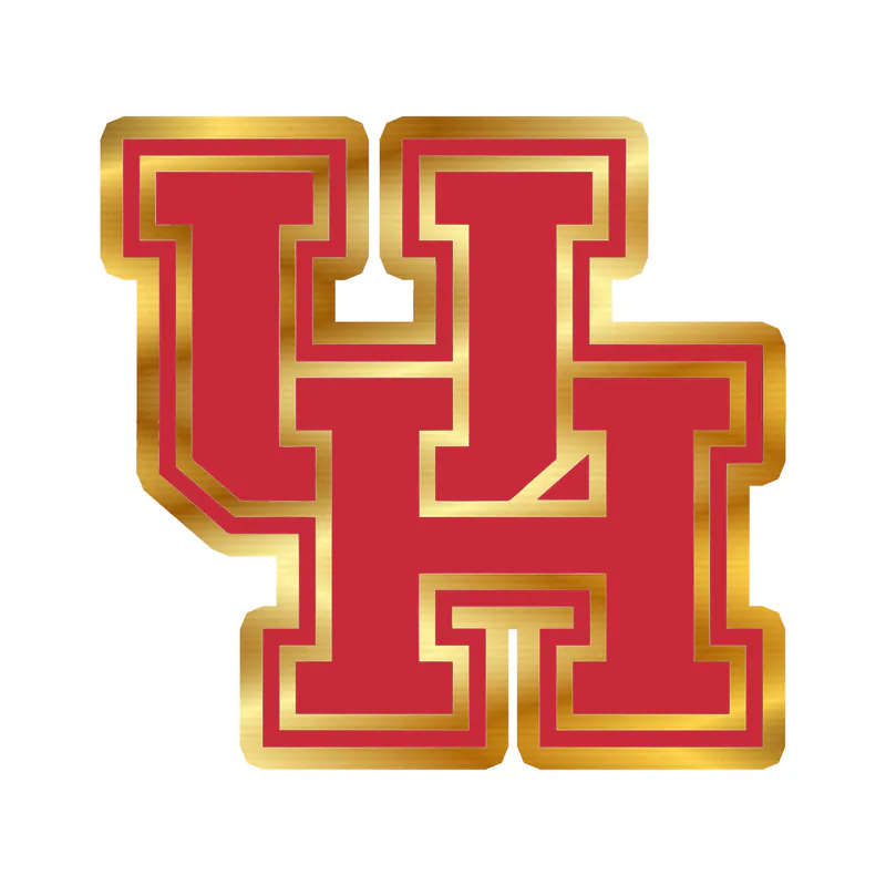 University of Houston Cougars - Image 1 - Gold Chrome Vinyl Decal - Custom Size