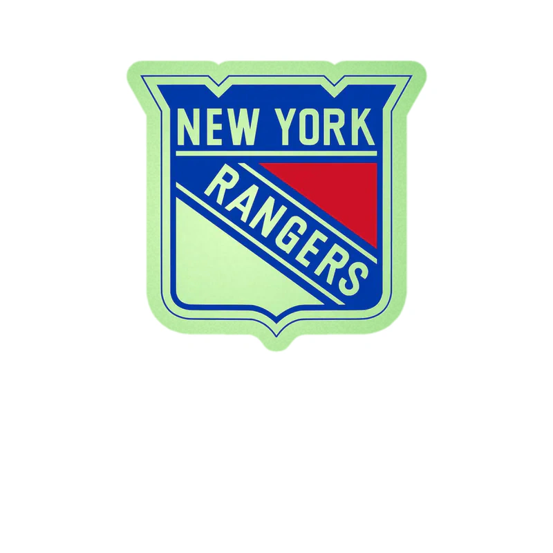 New York Rangers - Shield - Glow in the Dark Vinyl Sticker - Custom Size
