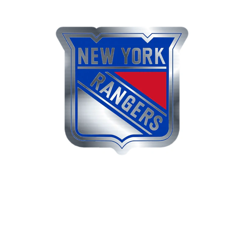 New York Rangers - Shield - Silver Chrome Vinyl Sticker - Custom Size