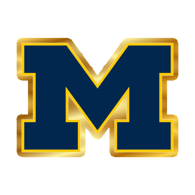 Michigan Wolverines - Image 1 - Gold Chrome Vinyl Decal - Custom Size