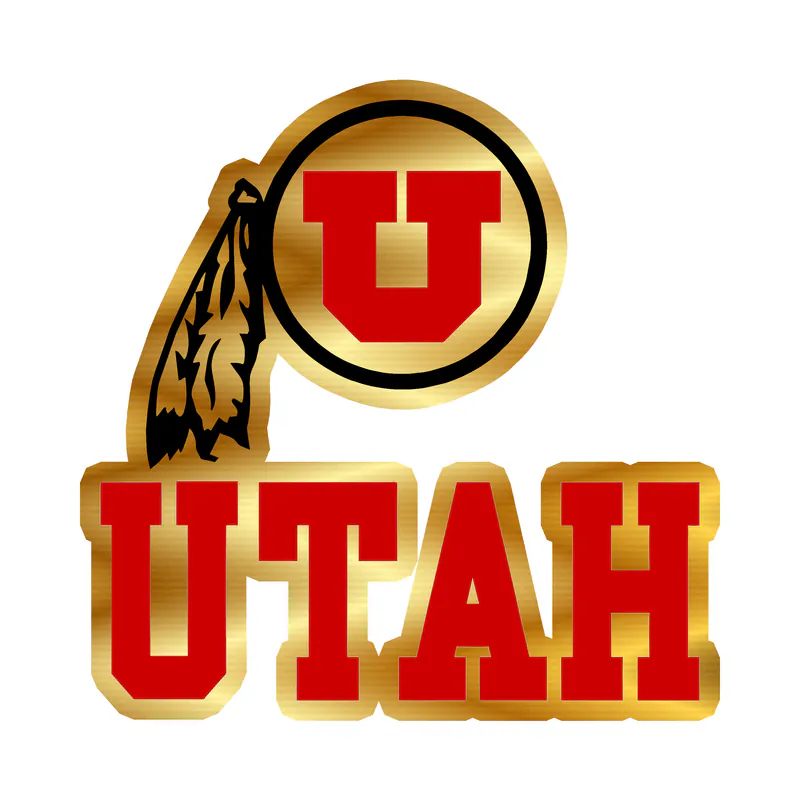 Utah Utes - Image 3 - Gold Chrome Vinyl Decal - Custom Size