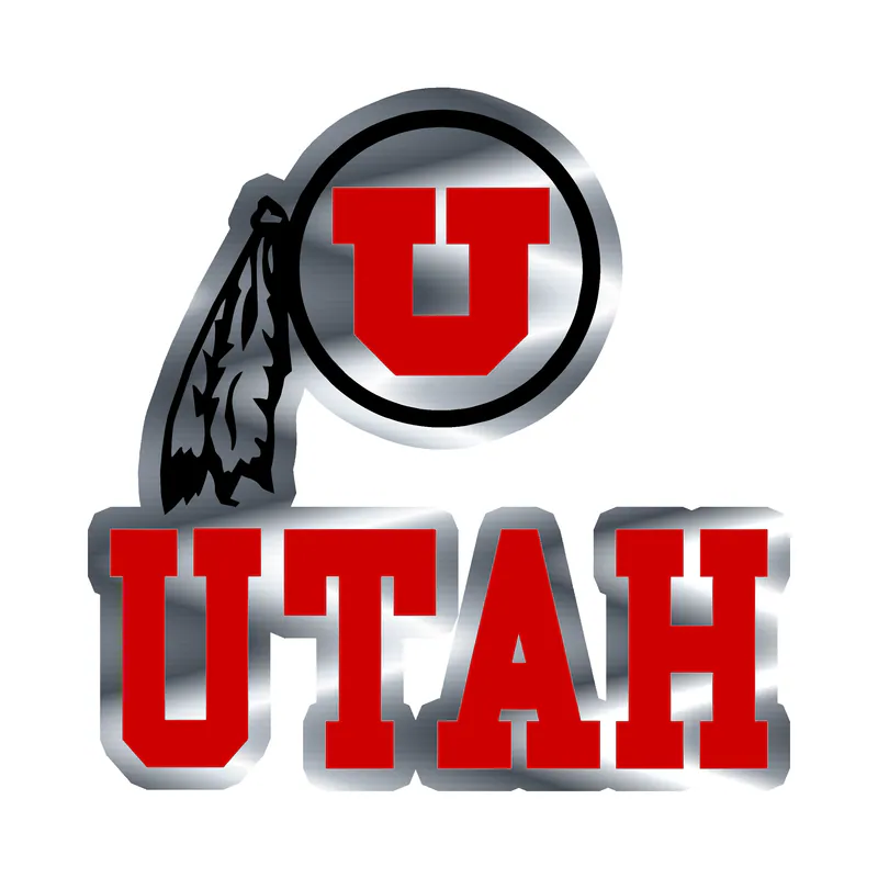 Utah Utes - Image 3 - Silver Chrome Vinyl Decal - Custom Size