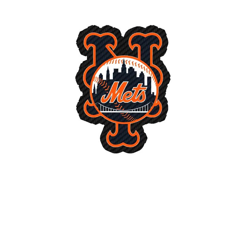 New York Mets - NY With Blue City - Carbon Fiber Vinyl Sticker - Custom Size