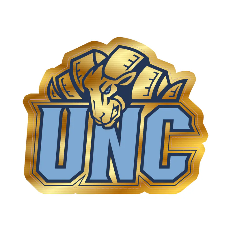 North Carolina Tar Heels - Image 1 - Gold Chrome Vinyl Decal - Custom Size