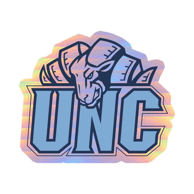 North Carolina Tar Heels - Image 1 - Holographic Vinyl Decal - Custom Size