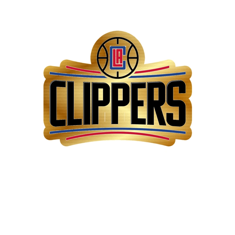 Los Angeles Clippers - Image 1 - Gold Chrome Vinyl Sticker - Custom Size