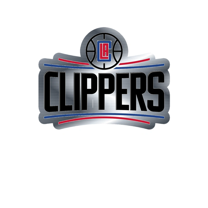 Los Angeles Clippers - Image 1 - Silver Chrome Vinyl Sticker - Custom Size