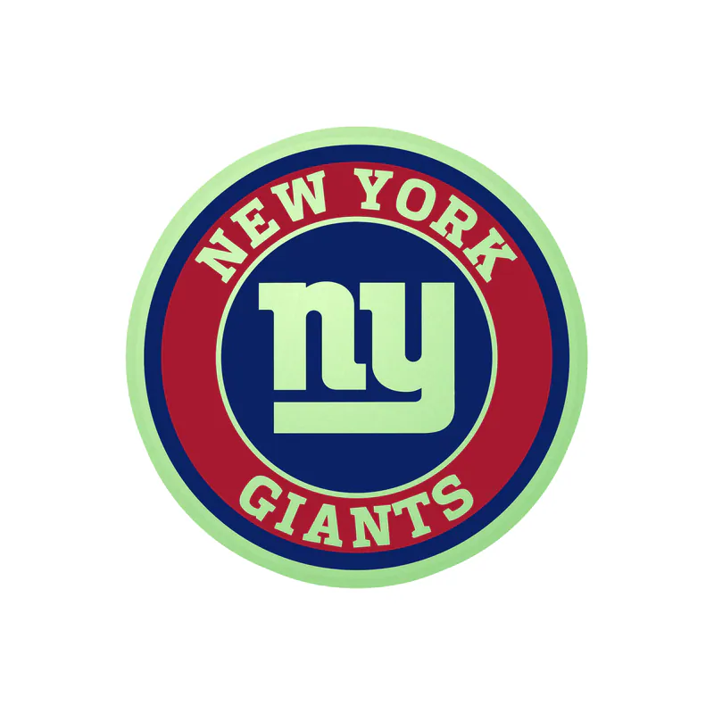 New York Giants - Dark Blue And Red Circle - Glow in the Dark Vinyl Sticker - Custom Size
