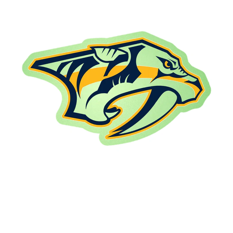 Nashville Predators - Tiger - Glow in the Dark Vinyl Sticker - Custom Size