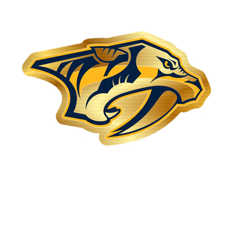 Nashville Predators - Tiger - Gold Chrome Vinyl Sticker - Custom Size