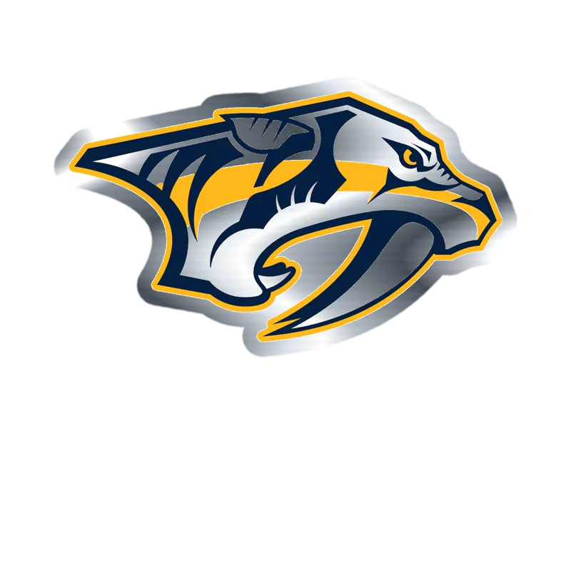 Nashville Predators - Tiger - Silver Chrome Vinyl Sticker - Custom Size