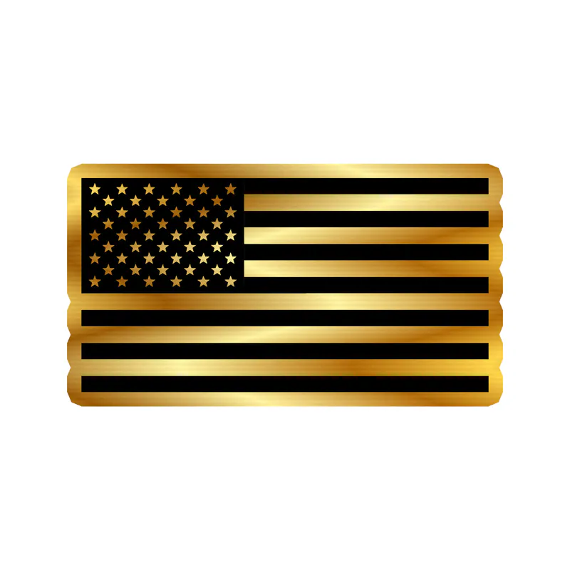 American Flag Gold Chrome Vinyl Decal - Custom Size