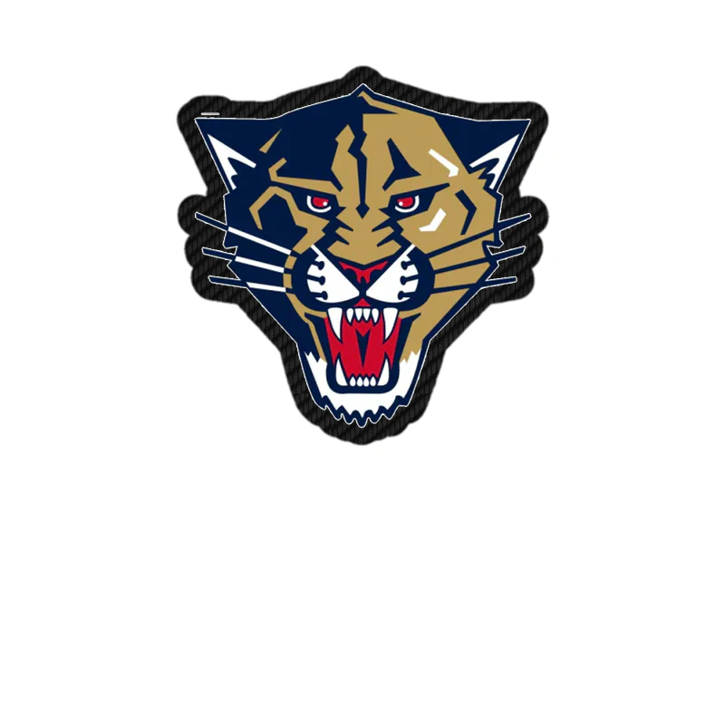 Florida Panthers - Panther Head - Carbon Fiber Vinyl Sticker - Custom Size