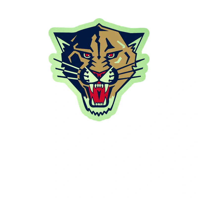 Florida Panthers - Panther Head - Glow in the Dark Vinyl Sticker - Custom Size