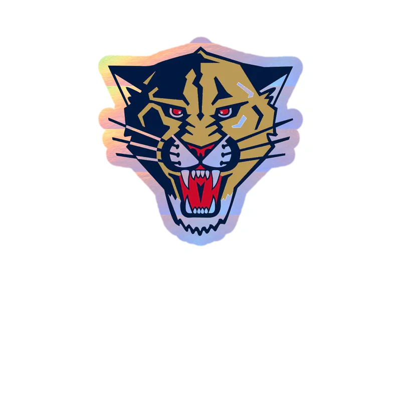 Florida Panthers - Panther Head - Holographic Vinyl Sticker - Custom Size
