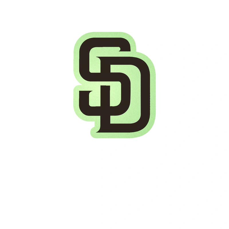 San Diego Padres - Brown SD - Glow in the Dark Vinyl Sticker - Custom Size