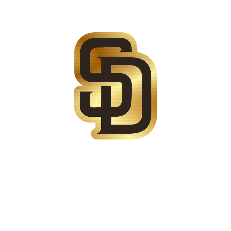 San Diego Padres - Brown SD - Gold Chrome Vinyl Sticker - Custom Size