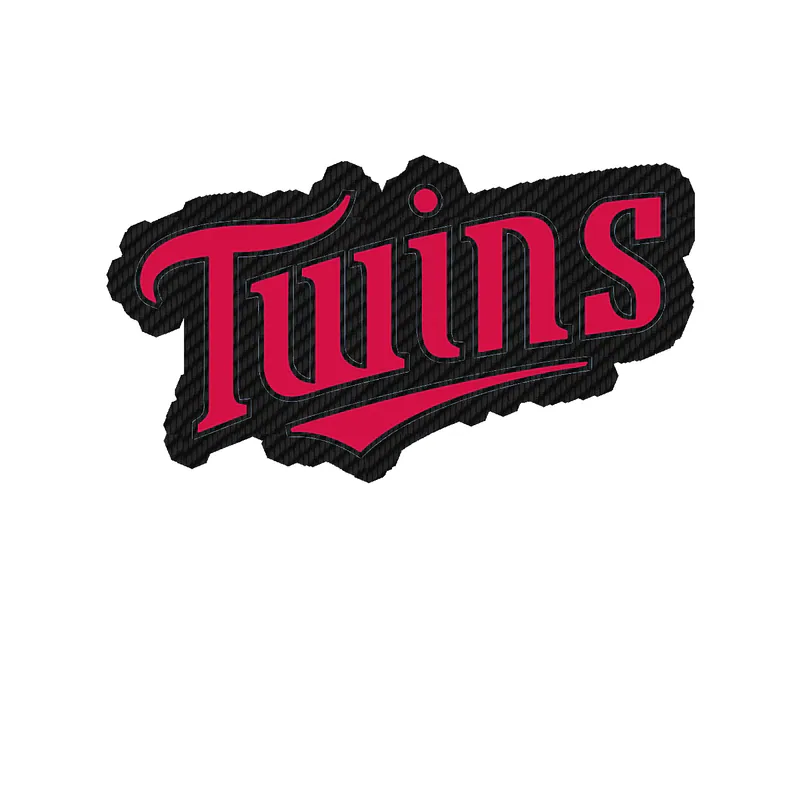 Minnesota Twins - Twins Cursive - Carbon Fiber Vinyl Sticker - Custom Size