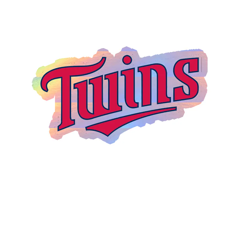 Minnesota Twins - Twins Cursive - Holographic Vinyl Sticker - Custom Size