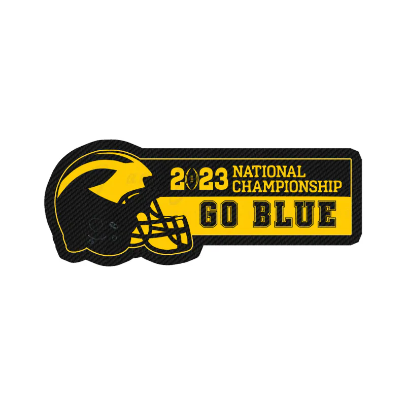 Michigan Wolverines - Nationals Championship #4 - Carbon Fiber Vinyl Decal - Custom Size