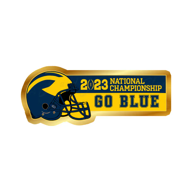Michigan Wolverines - Nationals Championship #4 - Gold Chrome Vinyl Decal - Custom Size