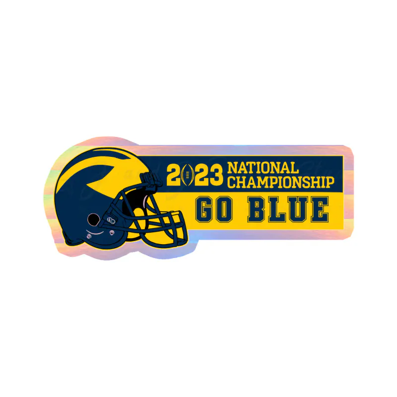 Michigan Wolverines - Nationals Championship #4 - Holographic Vinyl Decal - Custom Size