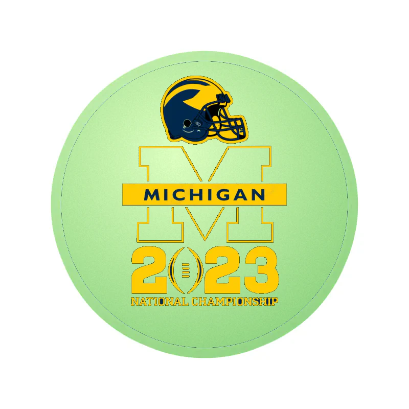 Michigan Wolverines - Nationals Championship #2 - Glow in the Dark Vinyl Decal - Custom Size