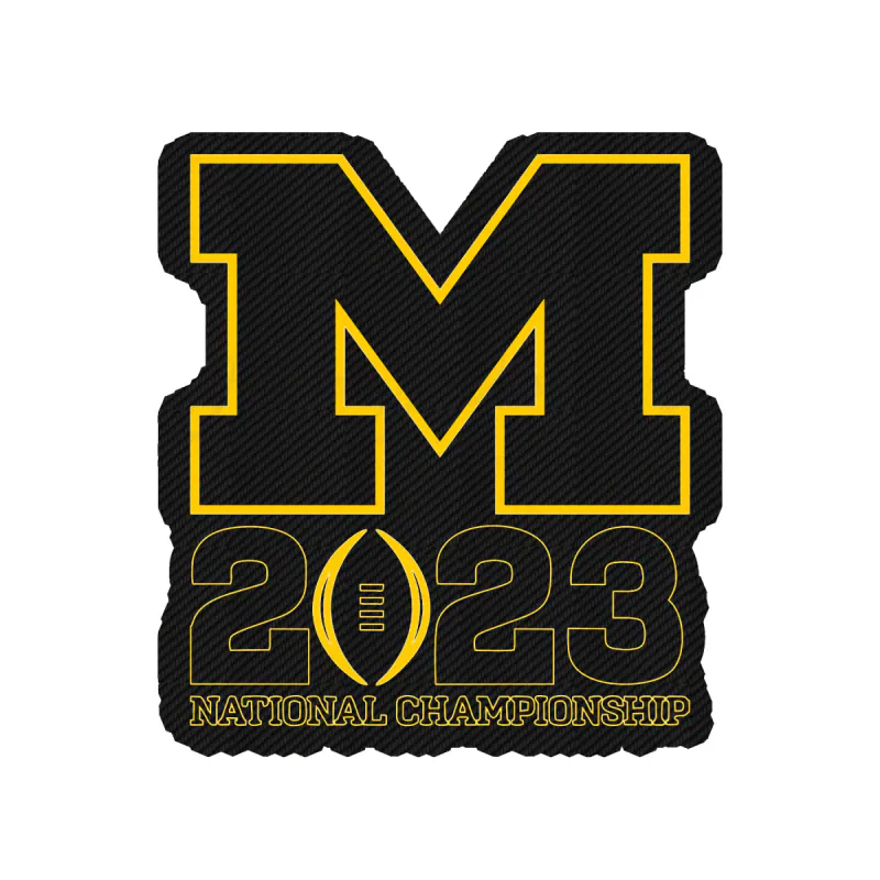 Michigan Wolverines - Nationals Championship #1 - Carbon Fiber Vinyl Decal - Custom Size