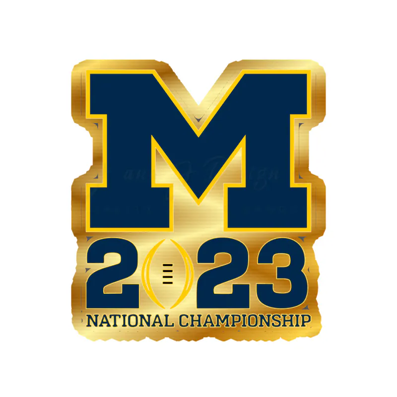 Michigan Wolverines - Nationals Championship #1 - Gold Chrome Vinyl Decal - Custom Size