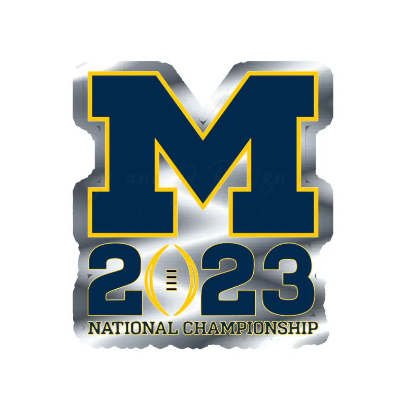 Michigan Wolverines - Nationals Championship #1 - Silver Chrome Vinyl Decal - Custom Size