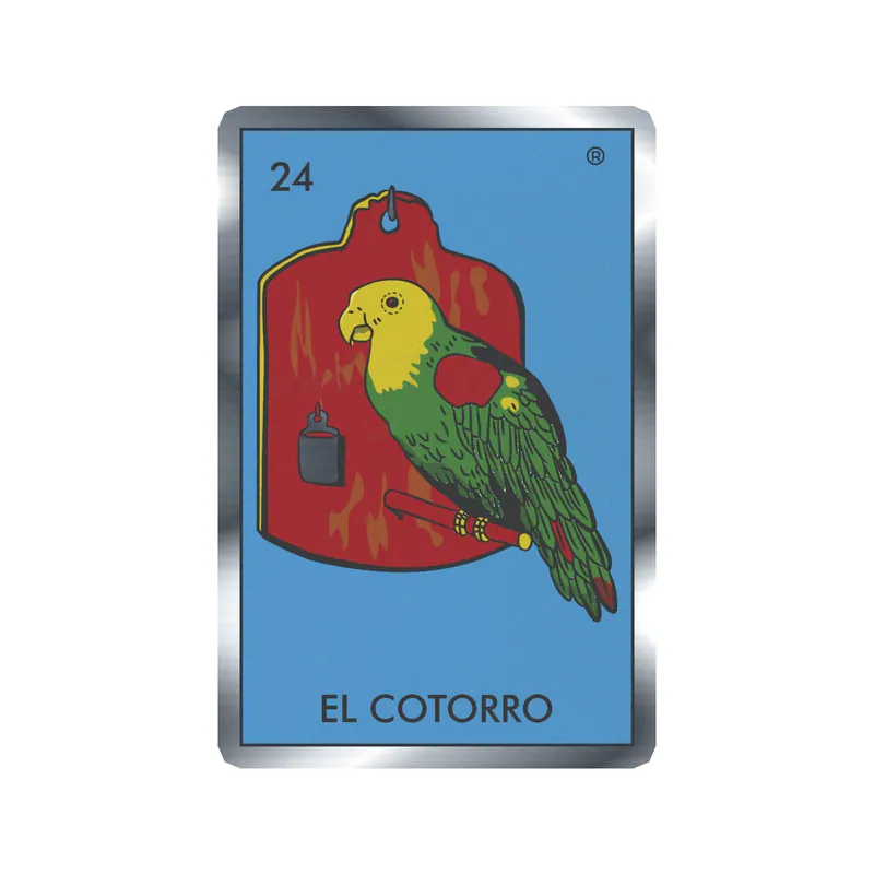 Loteria – El Cotorro – Silver Chrome Vinyl Decal – Custom Size