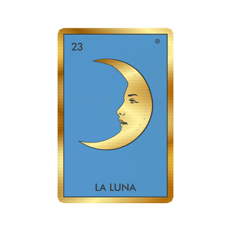 Loteria – La Luna – Gold Chrome Vinyl Decal – Custom Size