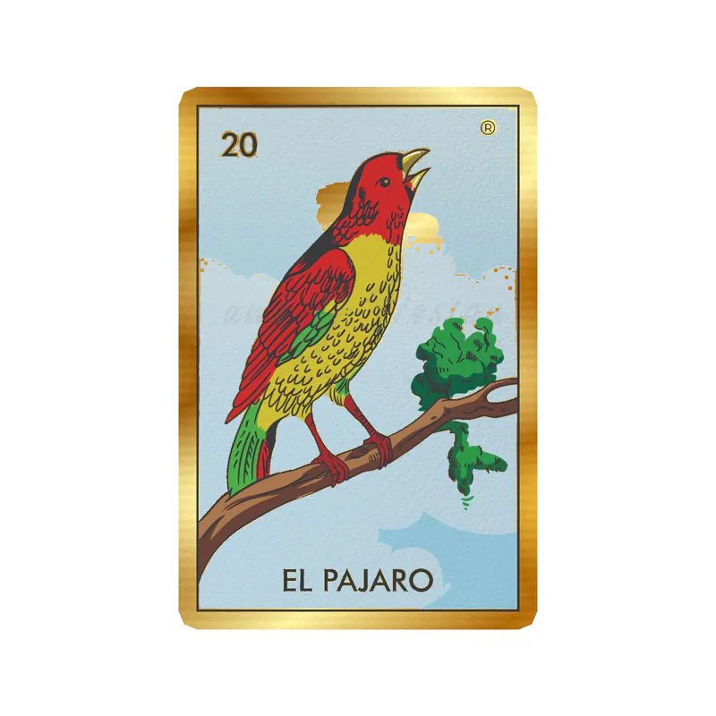 Loteria – El Pajaro – Gold Chrome Vinyl Decal – Custom Size