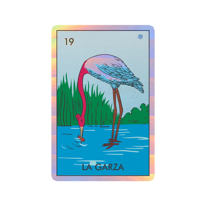 Loteria – La Garza – Holographic Vinyl Decal – Custom Size