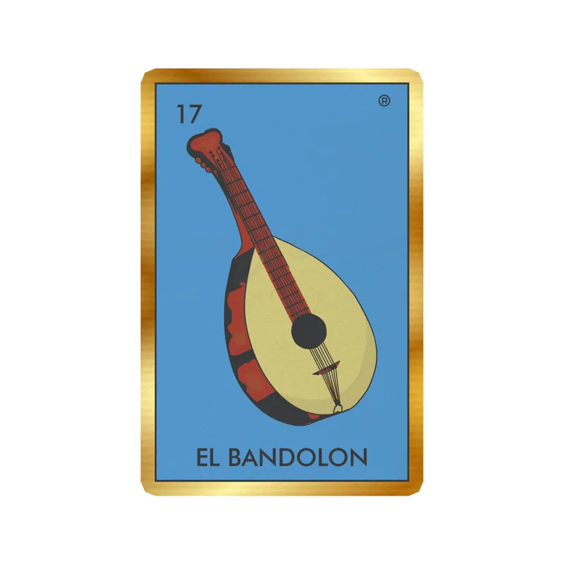 Loteria – El Bandolon – Gold Chrome Vinyl Decal – Custom Size