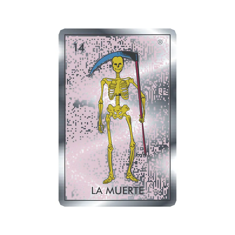 Loteria – La Muerte – Silver Chrome Vinyl Decal – Custom Size