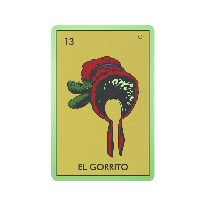 Loteria – El Gorrito – Glow in the Dark Vinyl Decal – Custom Size