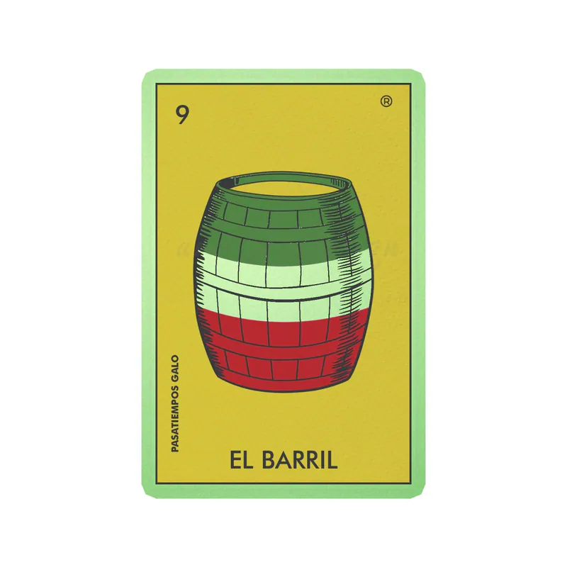 Loteria – El Barril – Glow in the Dark Vinyl Decal – Custom Size