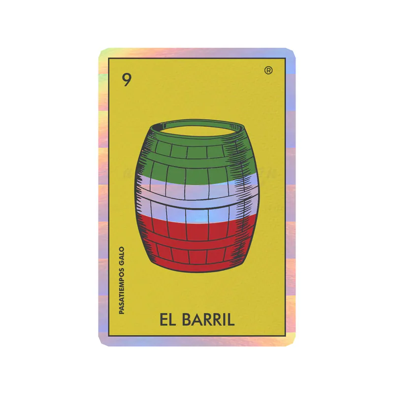 Loteria – El Barril – Holographic Vinyl Decal – Custom Size