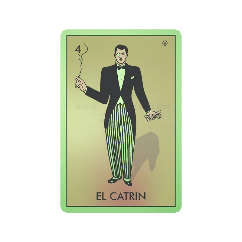Loteria - El Catrin - Glow in the Dark Vinyl Decal - Custom Size
