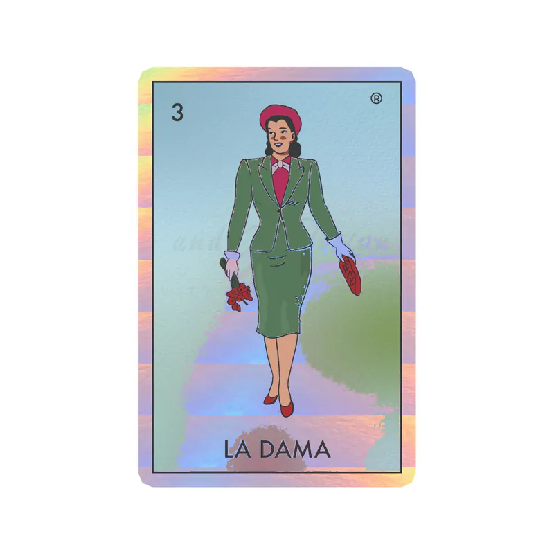 Loteria - La Dama- Holographic Vinyl Decal - Custom Size