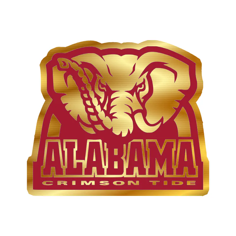 Alabama Crimson Tide - Image 14 - Gold Chrome Vinyl Decal - Custom Size