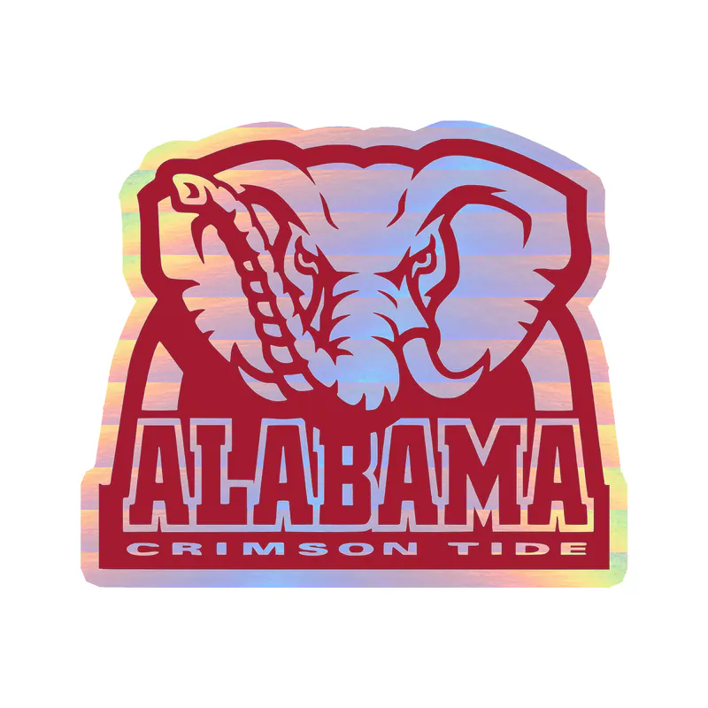 Alabama Crimson Tide - Image 14 - Holographic Vinyl Decal - Custom Size